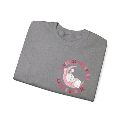 Delivering the Cutest Little Bunnies Sweatshirt, Labor and Delivery Easter Sweatshirt, L&D Shirt Catching Babies L and D Sweatshirt, S1552