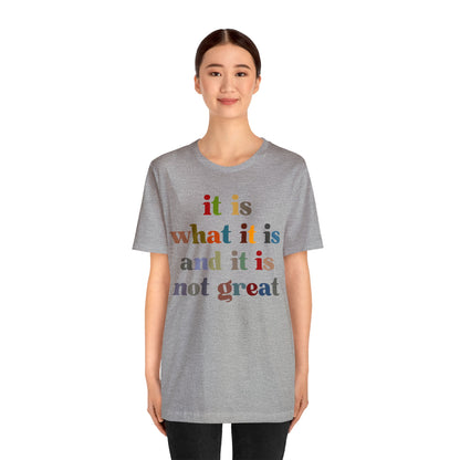 It Is What It Is And It Is Not Great Shirt, Funny Quote Shirt, Funny Meme Shirt, Funny Mood Shirt, Shirt for Women, Gift for Women, T1511