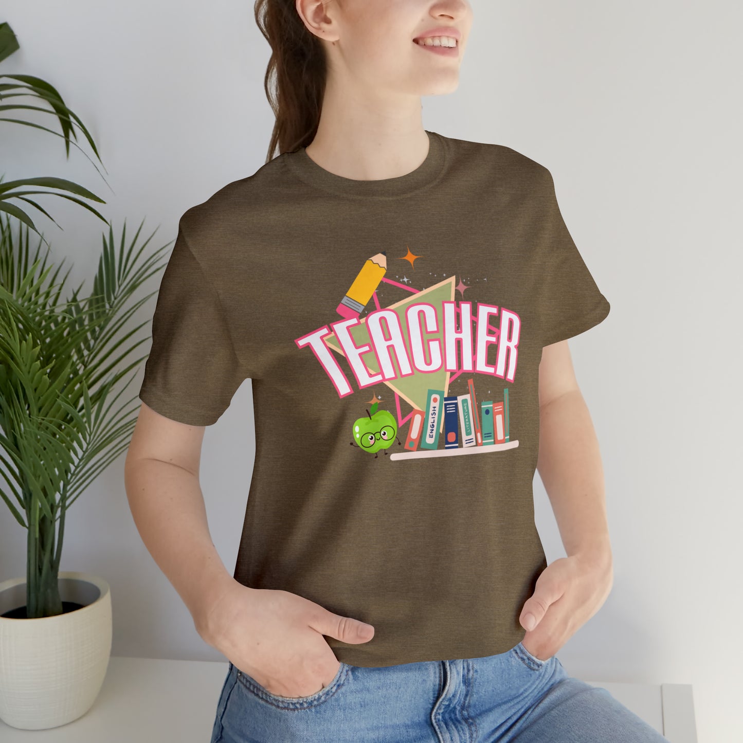 Pink Teacher Shirt, colorful teacher shirt, Teacher shirt, 90s shirt, 90s teacher shirt, colorful school shirt, T541