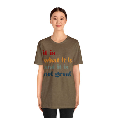 It Is What It Is And It Is Not Great Shirt, Funny Quote Shirt, Funny Meme Shirt, Funny Mood Shirt, Shirt for Women, Gift for Women, T1512