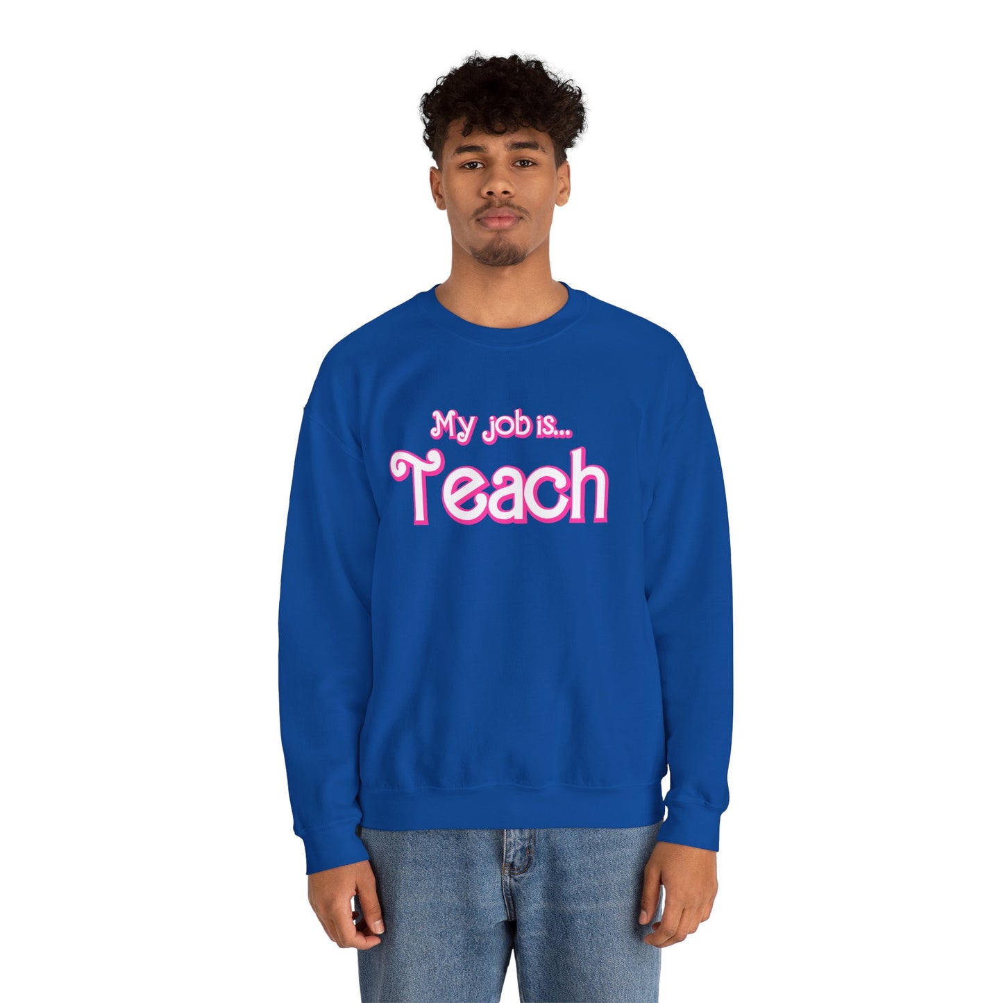 My Job is Teach Sweatshirt, Trendy Teacher Sweatshirt, Retro Back to school, Teacher Appreciation, Checkered Teacher Sweatshirt, S734