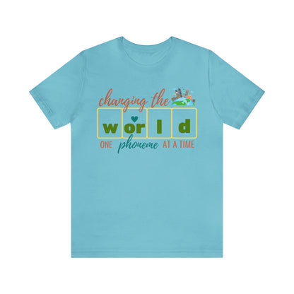 Kindergarten Teacher Shirt, Dyslexia Teacher Shirt, Teach Kids to Read Shirt, Changing The World One Phoneme At A Time Shirt, T240