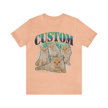 Retro Custom Cat Bootleg Tee, Custom Cat Shirt, Custom Cat Lover Gift, Custom dog portrait, Vintage Funny Cat Shirt, Bootleg Shirt, T1395