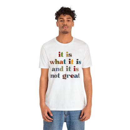 It Is What It Is And It Is Not Great Shirt, Funny Quote Shirt, Funny Meme Shirt, Funny Mood Shirt, Shirt for Women, Gift for Women, T1511