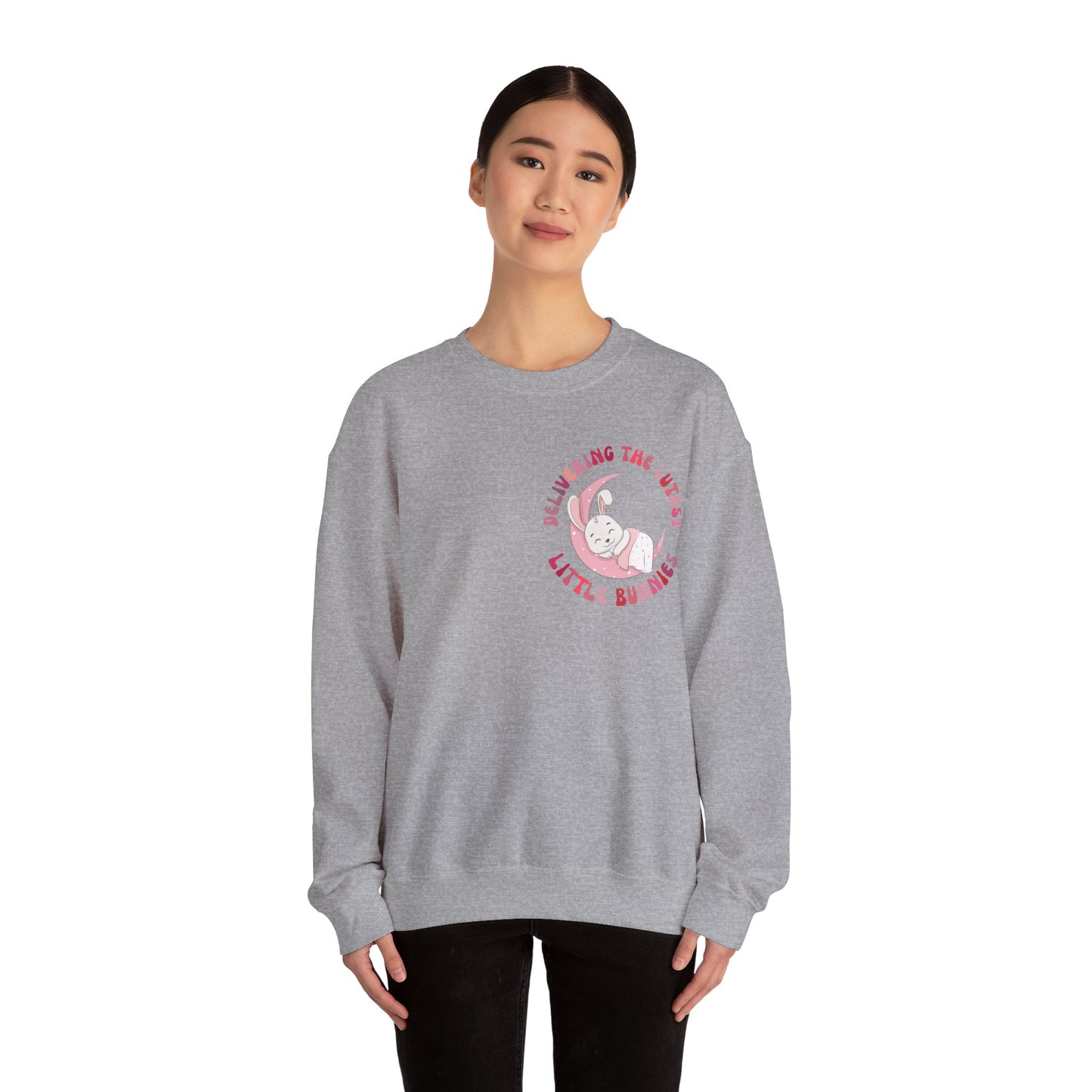 Delivering the Cutest Little Bunnies Sweatshirt, Labor and Delivery Easter Sweatshirt, L&D Shirt Catching Babies L and D Sweatshirt, S1552