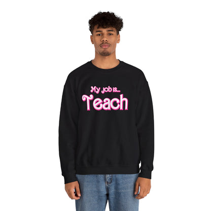 My Job is Teach Sweatshirt, Trendy Teacher Sweatshirt, Retro Back to school, Teacher Appreciation, Checkered Teacher Sweatshirt, S734