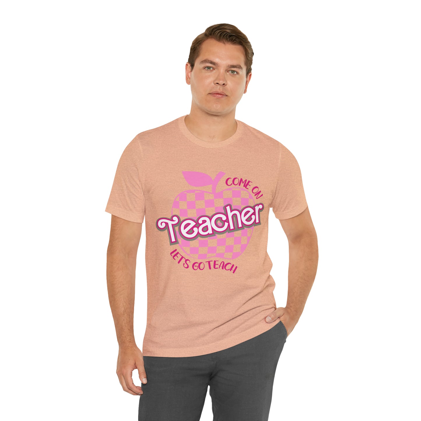 Come On Let's Go Teach Teacher Shirt, Trendy Teacher shirt, Retro Back to school, Teacher Appreciation Checkered Teacher Tee, T724