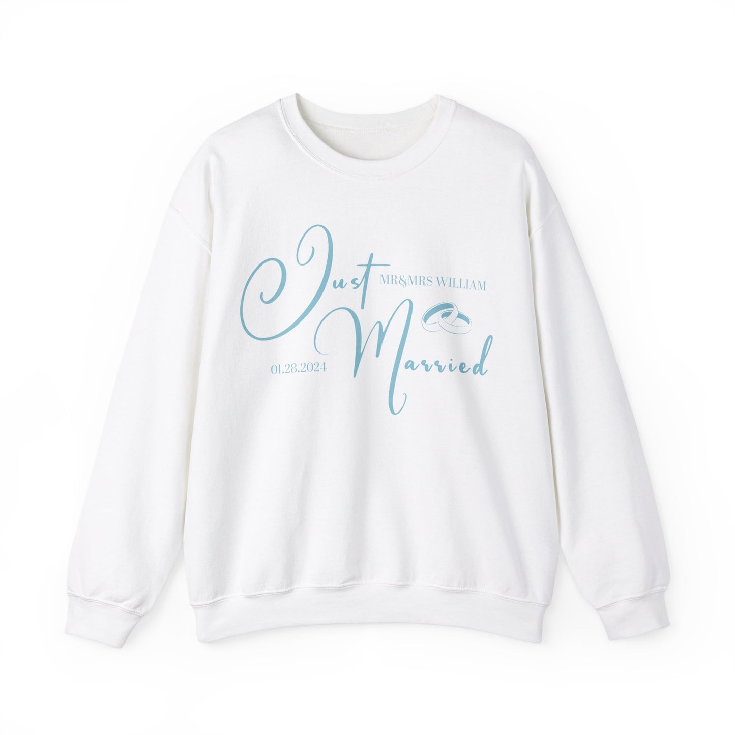 Custom Just Married Sweatshirt, Mr and Mrs Honeymoon Gift, Wedding Anniversary Sweatshirt, Husband and Wife Couples Tee, 18 colors, S1563