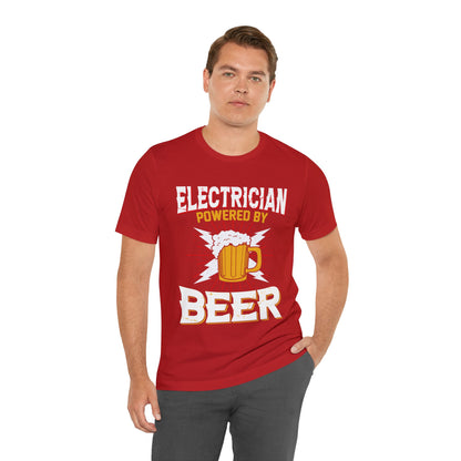 Electrician Powered by Beer Shirt for Men, Electrician Shirt for Fathers Day, Funny Shirt for Electrician Gift for Husband, T865