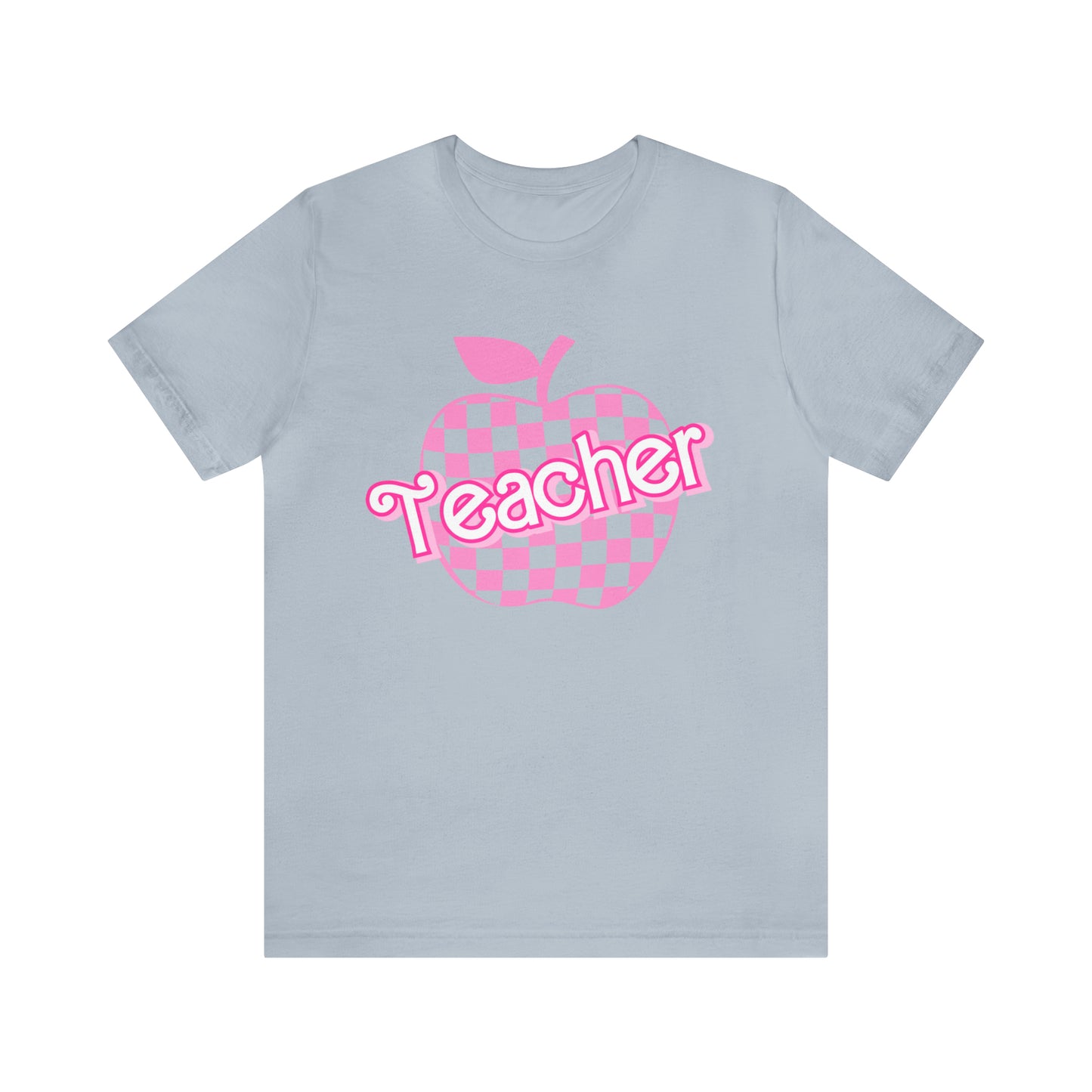 Pink Checkered Teacher Shirts, Trendy Teacher T Shirt, Retro Back to school, Teacher Appreciation, Apple Checkered Teacher Tee, T740