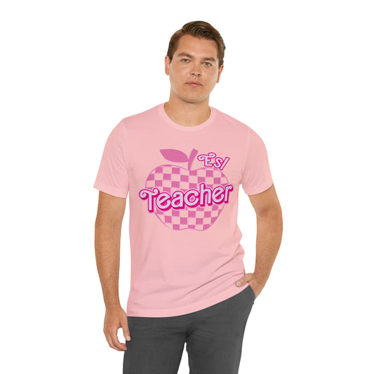 Esl teacher shirt, Pink Teacher Shirts, Teacher Appreciation Checkered Tee, Gifts for Teachers, Retro Teacher Shirt, Teacher Era, T800