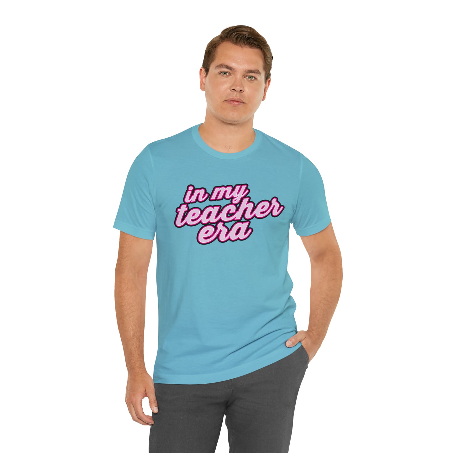 In My Teacher Era Shirt, 3D Teacher Pink Shirt, Teacher Shirts Trendy, Teacher Appreciation Checkered Teacher Tee, Gifts for Teachers, T781