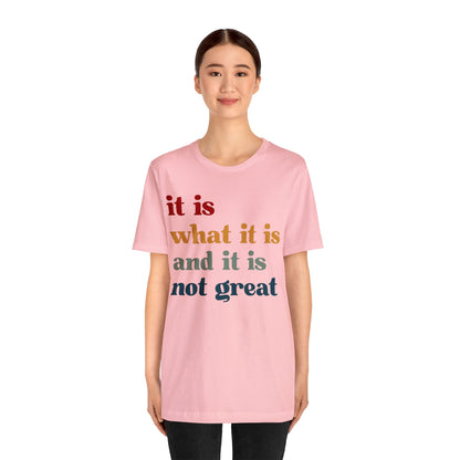 It Is What It Is And It Is Not Great Shirt, Funny Quote Shirt, Funny Meme Shirt, Funny Mood Shirt, Shirt for Women, Gift for Women, T1512