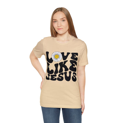 Retro Love Like Jesus Shirt, Cute Jesus Shirt, Women's Christian Clothing, Unisex Crewneck Christian Shirt, T851