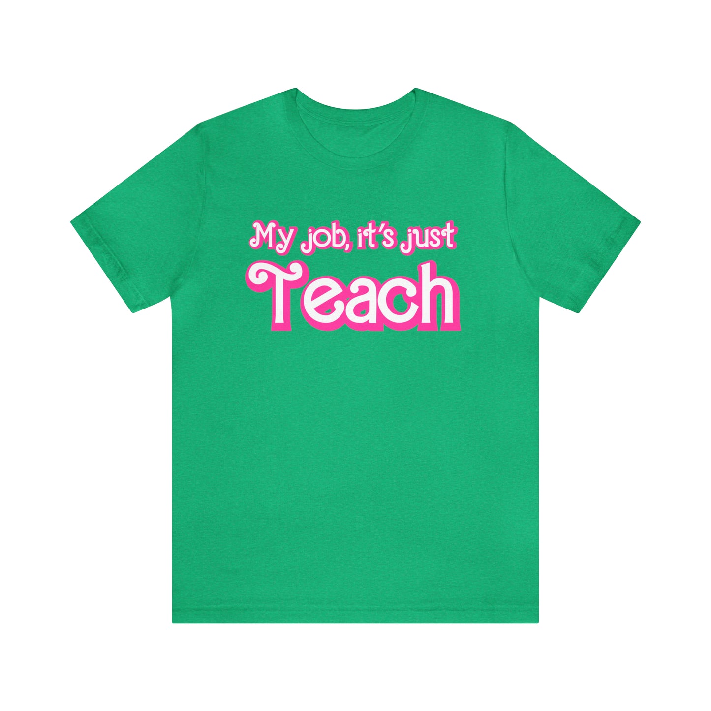 My Job is Just Teach Shirt, Pink Teacher Shirt, Trendy Teacher Shirt, Retro Back to school, Checkered Teacher Tee, Gifts For Teacher, T735