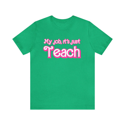 My Job is Just Teach Shirt, Pink Teacher Shirt, Trendy Teacher Shirt, Retro Back to school, Checkered Teacher Tee, Gifts For Teacher, T735