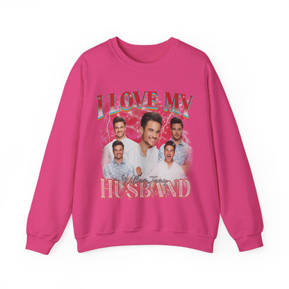 Custom I Love My Husband Sweatshirt, Customized Photo Bootleg Rap Tee, Valentine Matching Couple Sweatshirt, Custom Image Sweatshirt, SW1359