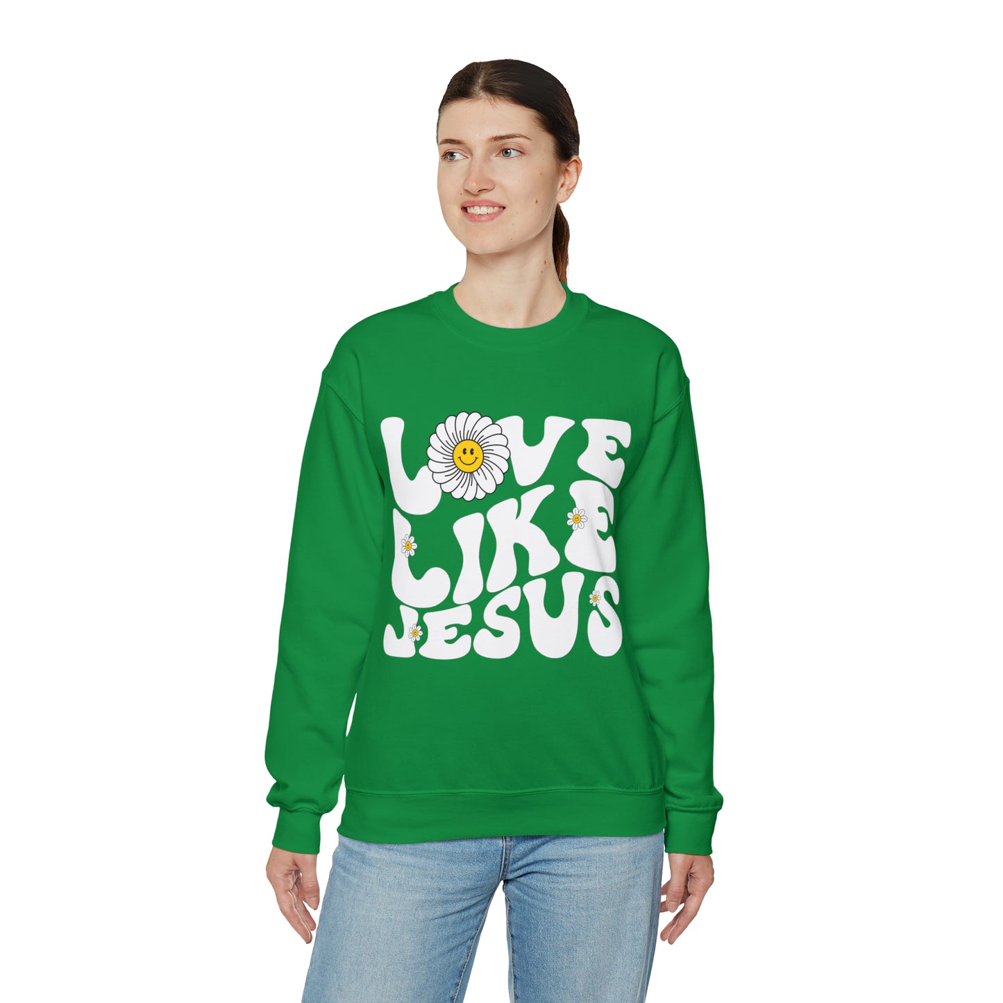 Retro Love Like Jesus Sweatshirt, Cute Jesus Sweatshirt, Women's Christian Clothing, Unisex Crewneck Christian Sweatshirt, S851