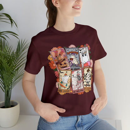 The Tarot Card Shirt, Skeleton Tarot Card Shirt, Tarot Card Lover Shirt, Skull Tarot Card Tee, Retro Halloween shirt, T611