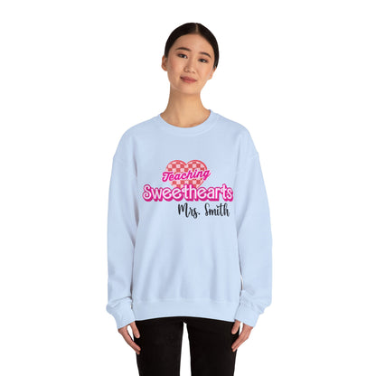 Personalized Teaching Sweethearts Valentines Day Sweatshirt, Teacher Valentine's Day Sweatshirts Teachers, Gift Sweater Hearts Day, SW1274