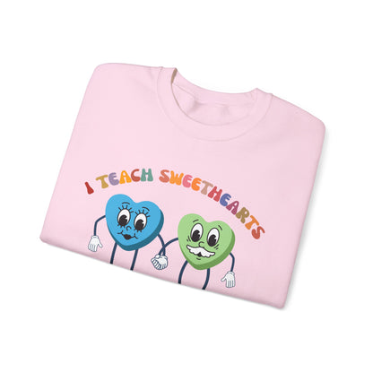 Personalized Teach Sweethearts Valentines Day Sweatshirt, Custom Teacher Valentine Day Sweatshirt for Teachers, Gift for Hearts Day, SW1275