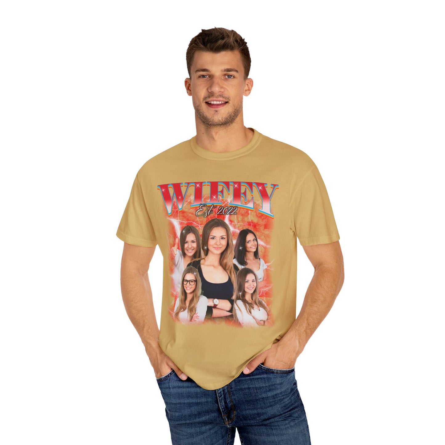 Custom Wifey Bootleg Rap Tee, Wifey Shirt, Custom Wifey Photo Shirt, Vintage Graphic 90s Tshirt, Valentine's Shirt Gift For Wife, CC1627