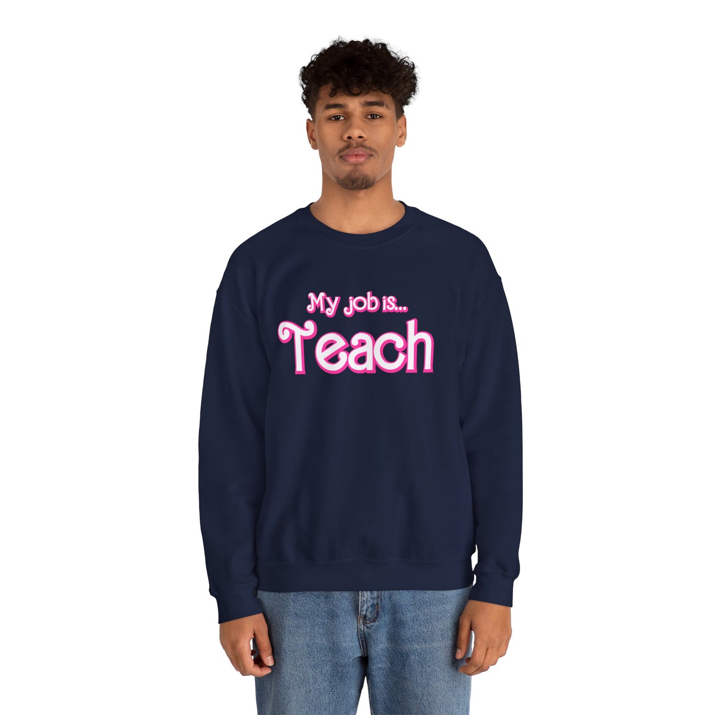 My Job is Teach Sweatshirt, Trendy Teacher Sweatshirt, Retro Back to school, Teacher Appreciation, Checkered Teacher Sweatshirt, S734