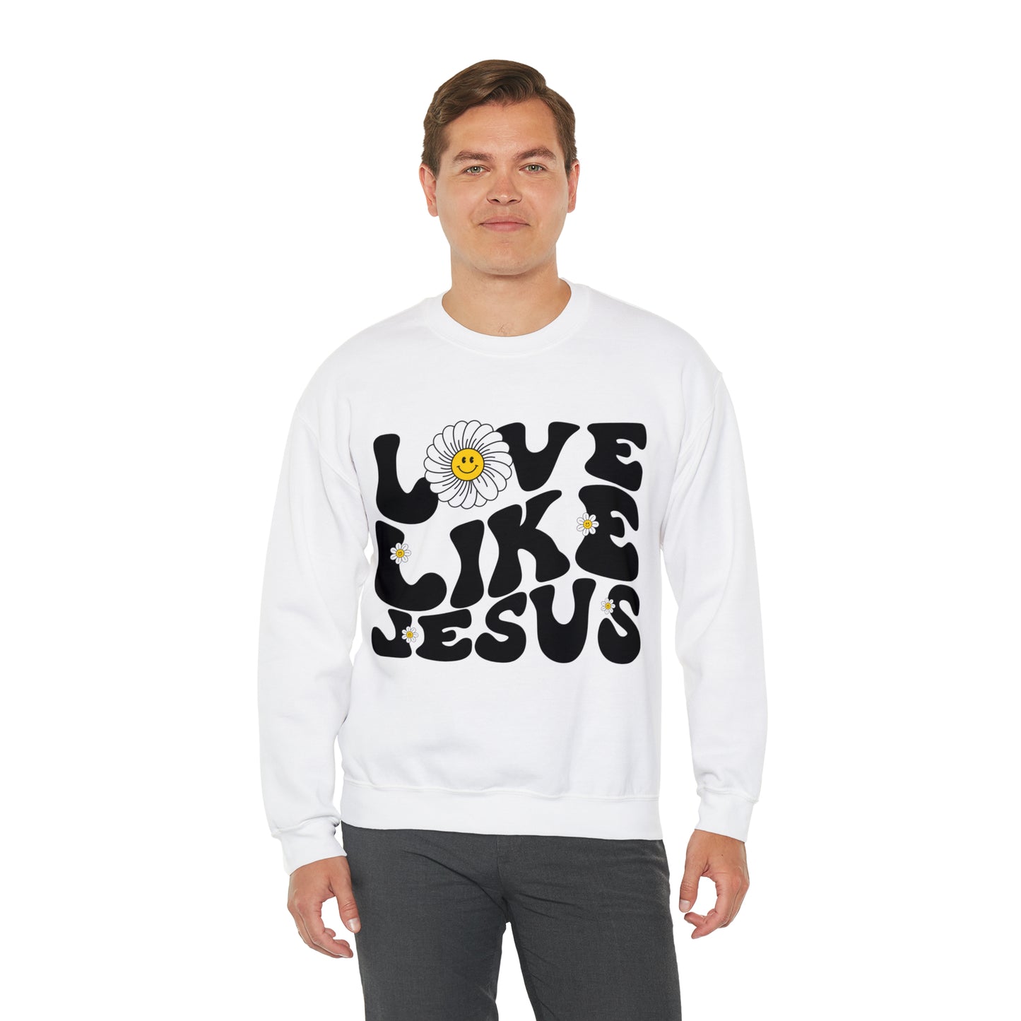 Retro Love Like Jesus Sweatshirt, Cute Jesus Sweatshirt, Women's Christian Clothing, Unisex Crewneck Christian Sweatshirt, S851