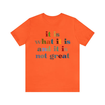 It Is What It Is And It Is Not Great Shirt, Funny Quote Shirt, Funny Meme Shirt, Funny Mood Shirt, Shirt for Women, Gift for Women, T1511