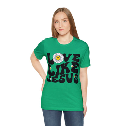 Retro Love Like Jesus Shirt, Cute Jesus Shirt, Women's Christian Clothing, Unisex Crewneck Christian Shirt, T851