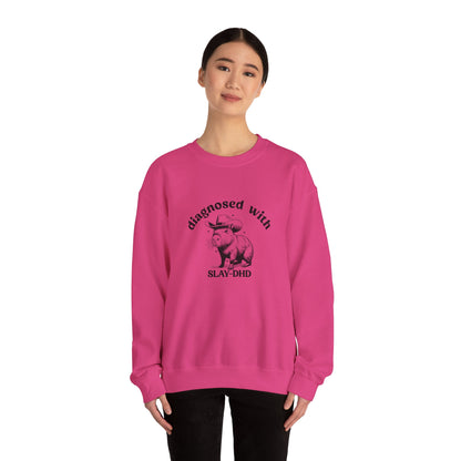 Diagnosed With Slay-DHD Sweatshirt, Mental Health Matters Sweatshirt ADHD Awareness Sweatshirt Funny Meme Sweatshirt Silly Sweatshirt, S1572