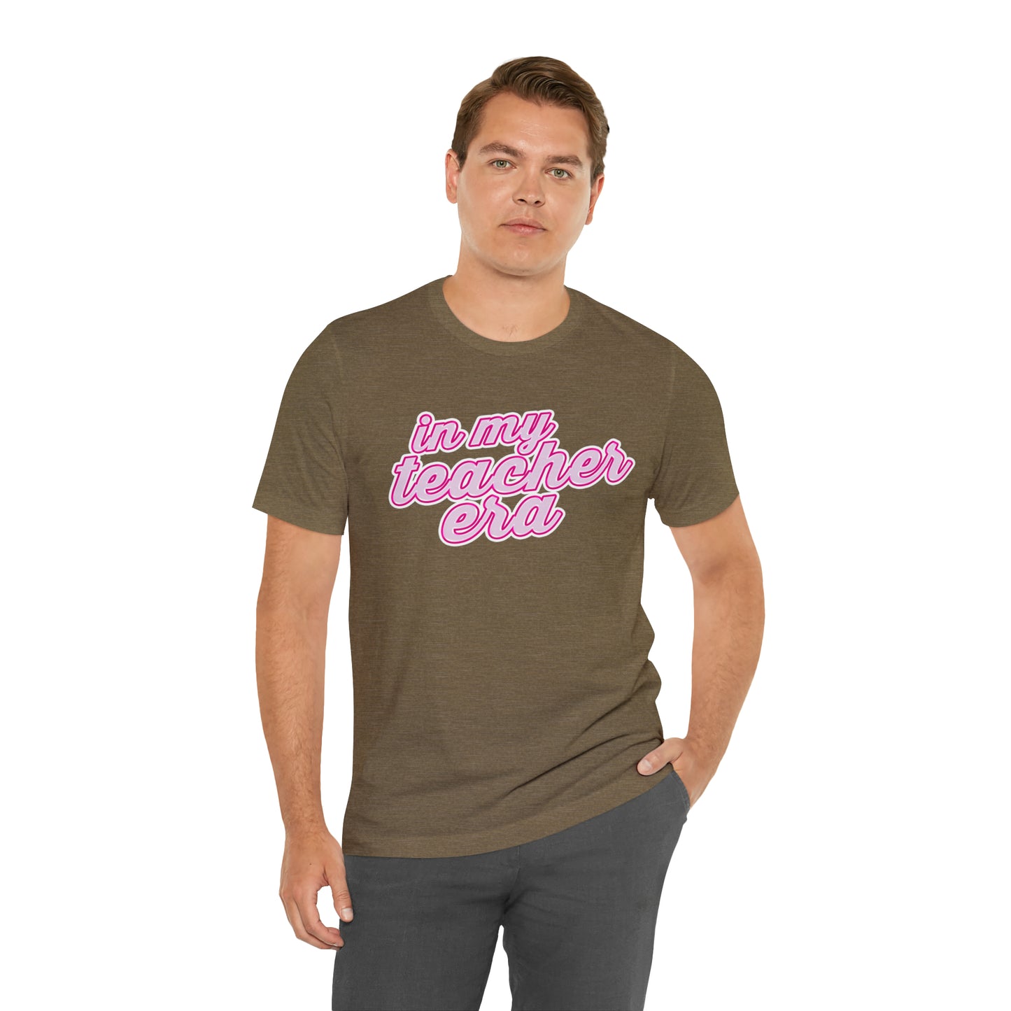 In My Teacher Era Shirt, 3D Teacher Pink Shirt, Teacher Shirts Trendy, Teacher Appreciation Checkered Teacher Tee, Gifts for Teachers, T781