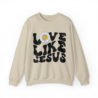 Retro Love Like Jesus Sweatshirt, Cute Jesus Sweatshirt, Women's Christian Clothing, Unisex Crewneck Christian Sweatshirt, S851