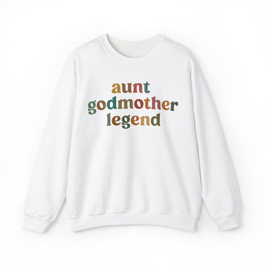Aunt Godmother Legend Sweatshirt, Cute Godmother Gift from Goddaughter, Godmother Proposal , Retro Godmother Gift for Baptism, S1034