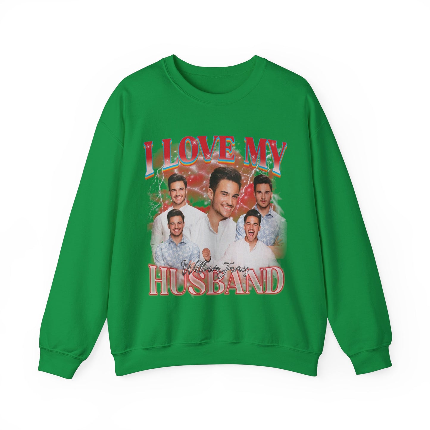 Custom I Love My Husband Sweatshirt, Customized Photo Bootleg Rap Tee, Valentine Matching Couple Sweatshirt, Custom Image Sweatshirt, SW1359