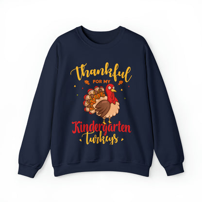 Thankful For My Kindergarten Turkey Sweatshirt, Thanksgiving Dinner Sweatshirt, Family Thanksgiving Shirt, Thanksgiving Turkey Shirt, S860