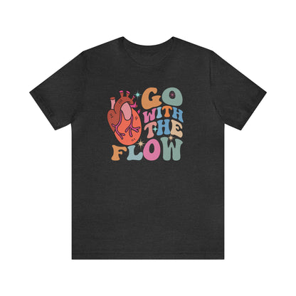 Go With the Flow shirt, Retro CVICU Cardiac Nurse Heart Flow Anatomy Shirt, Cath Lab RN T-Shirt, CCU TShirt, Cardiac Care Unit Tee, T563