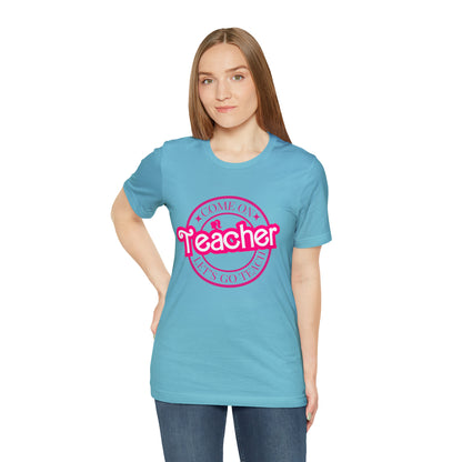 Come On Let's Go Teach Teacher Shirt, Trendy Teacher shirt, Retro Back to school, Teacher Appreciation Checkered Teacher Tee, T722