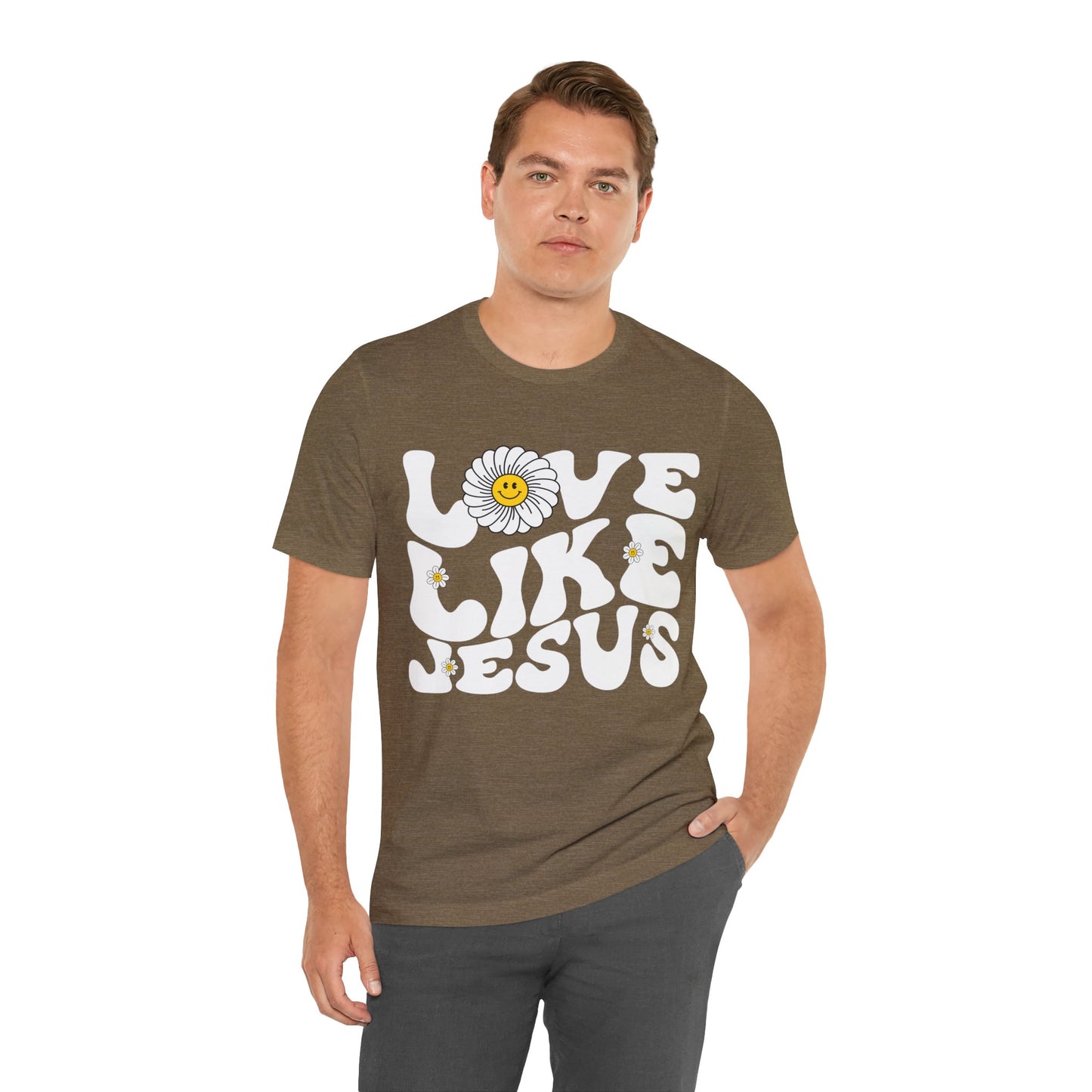 Retro Love Like Jesus Shirt, Cute Jesus Shirt, Women's Christian Clothing, Unisex Crewneck Christian Shirt, T851