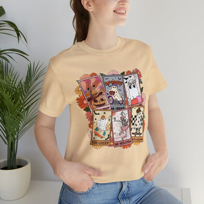 The Tarot Card Shirt, Skeleton Tarot Card Shirt, Tarot Card Lover Shirt, Skull Tarot Card Tee, Retro Halloween shirt, T611