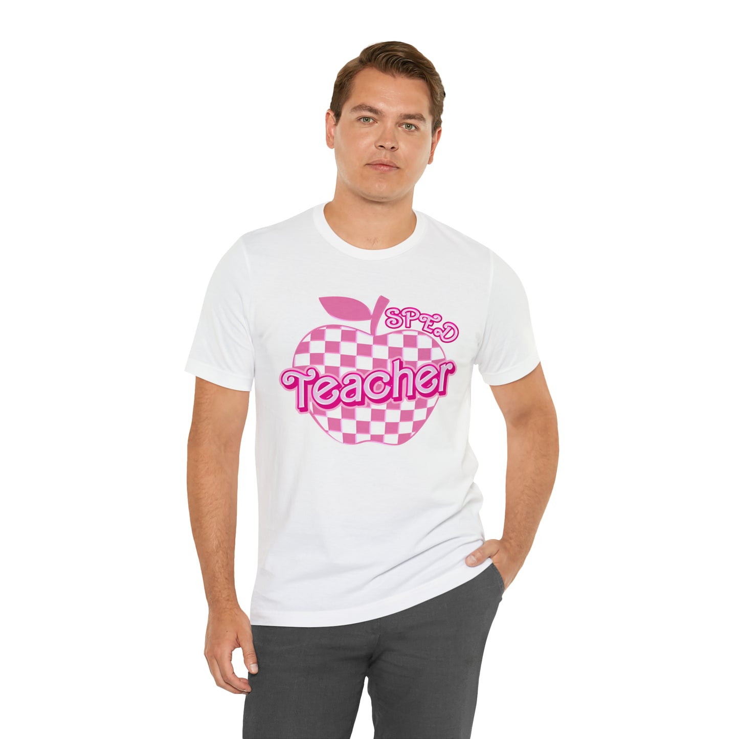 Sped Teacher Shirt, Sped Teacher Shirt Words, Pink Teacher Shirts, Teacher Appreciation Checkered Tee, Gifts for Teachers, Teacher Era, T797