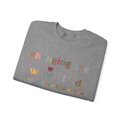 Changing The World One Phoneme At A Time Sweatshirt, Teach Kids to Read Sweatshirt, Kindergarten Teacher Sweatshirt, S1129