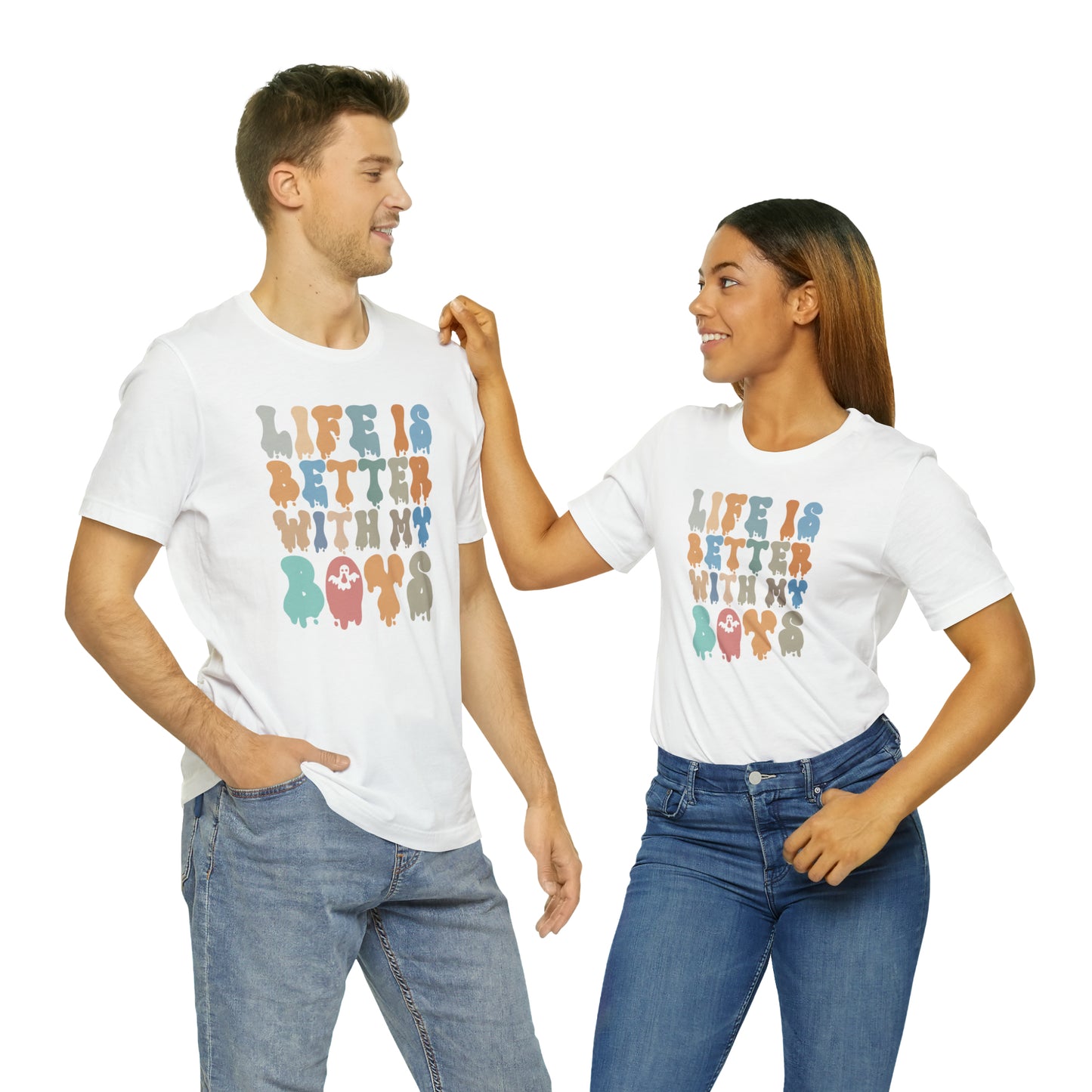 Cute Boy Mom Shirt for Birthday Gift for Mom, Life is better with my boys Shirt for Halloween Gift, T309