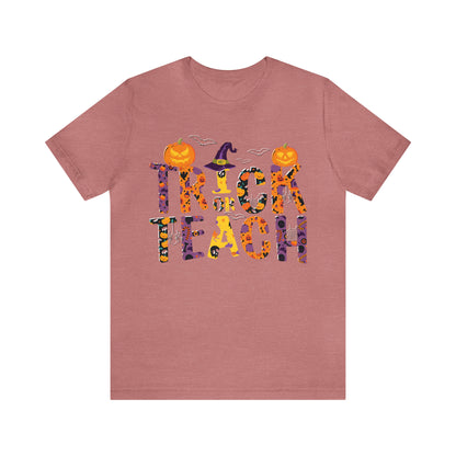Trick or Teach Cute Vintage Graphic Tee, Halloween Party Fall Shirts, Teacher Appreciation Gift, Retro Teacher Halloween Shirt, T757