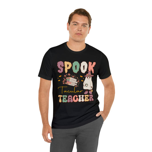 Spook Tacular Teacher Shirt, Spooky Season Tee, Retro Halloween Cowgirl Shirt, Cowgirl Halloween Shirt, Vintage Ghost Shirt, T767
