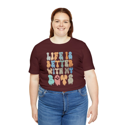 Cute Boy Mom Shirt for Birthday Gift for Mom, Life is better with my boys Shirt for Halloween Gift, T309