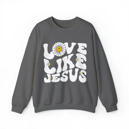 Retro Love Like Jesus Sweatshirt, Cute Jesus Sweatshirt, Women's Christian Clothing, Unisex Crewneck Christian Sweatshirt, S851