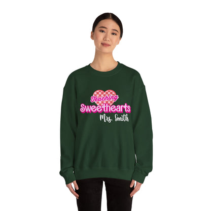 Personalized Teaching Sweethearts Valentines Day Sweatshirt, Teacher Valentine's Day Sweatshirts Teachers, Gift Sweater Hearts Day, SW1274