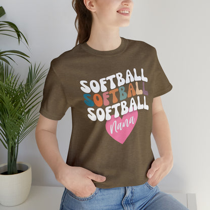 Softball Nana Shirt, Cute Softball Shirt for Grandma, Retro Softball Nana Shirt, Shirt for Nana, T330