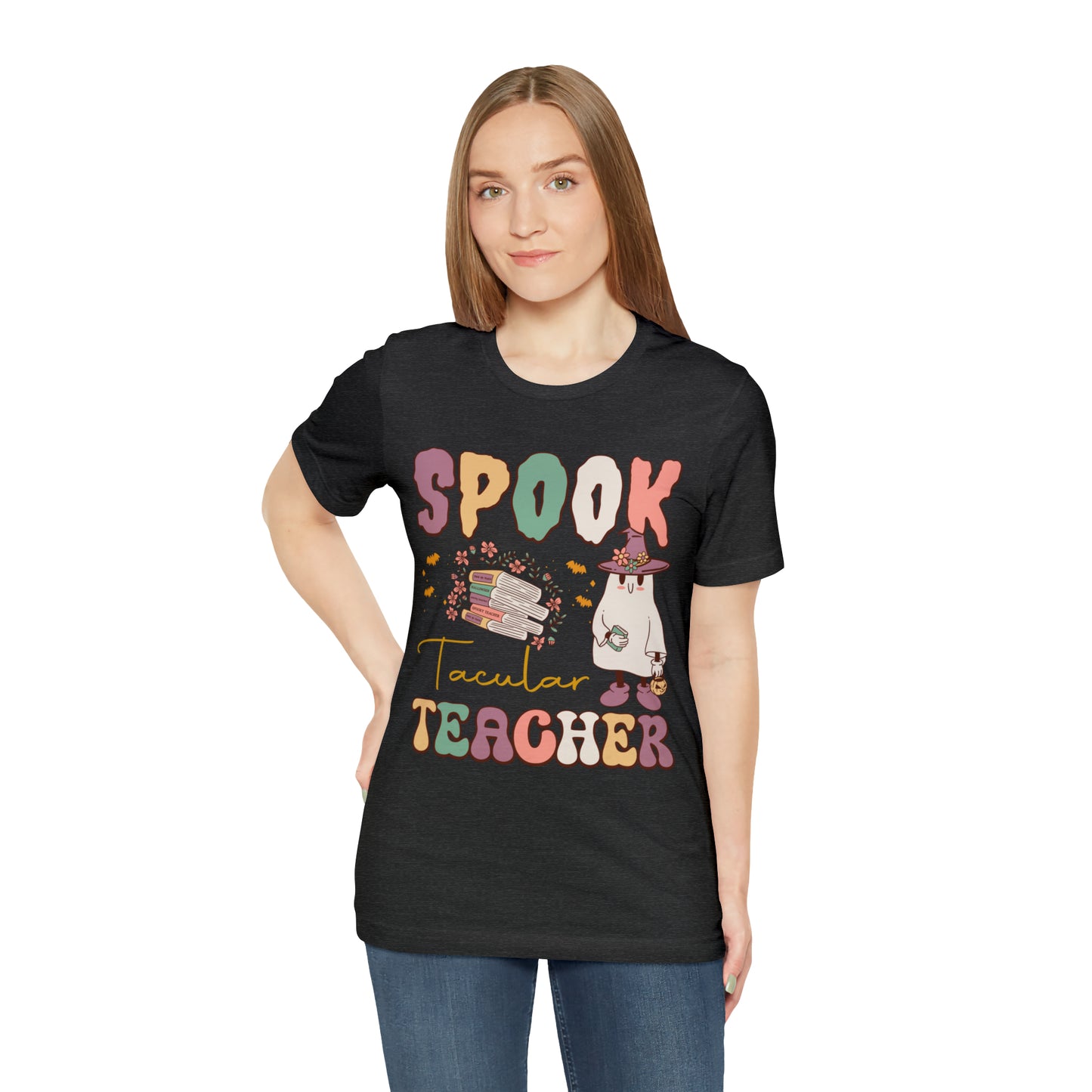 Spook Tacular Teacher Shirt, Spooky Season Tee, Retro Halloween Cowgirl Shirt, Cowgirl Halloween Shirt, Vintage Ghost Shirt, T767